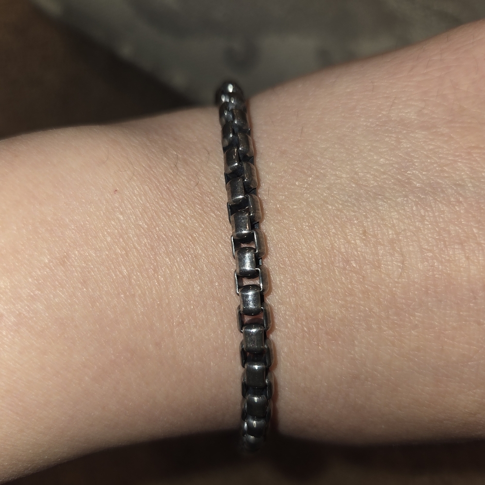 Men's David Yurman Sterling Silver Box Chain Link Bracelet